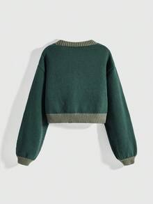 ROMWE Fairycore 复古女士V领纽扣长袖蘑菇、植物、月亮和星星刺绣开衫毛衣 - 彩色 - 查看 2