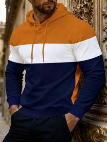 Manfinity Homme 男士连帽卫衣，休闲长袖套头衫，男士连帽衫，男士休闲连帽衫 - 彩色 - 查看 3
