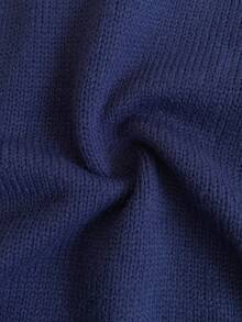 PrepCrw 1pc Tween Boys Elegant School Style Casual Urban Puppy Graphic Navy Blue Hoodie Pullover Sweater, Suitable For Outings, Gatherings, Back To School, Winter - Navy Blue - View 7