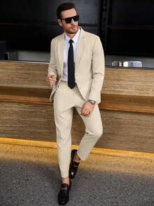 Calvornis Terno casual masculino de 2 peças, conjunto de terno de cor sólida, jaqueta e calça, terno casual simples para uso diário, terno de casamento, baile de formatura, adequado para o Dia dos Namorados, aniversário e outras ocasiões, é um ótimo presente para seu namorado ou marido, estilo antigo - Damasco - Ver 7