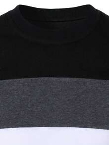 Manfinity Homme 男士常规款街头休闲套头卫衣，长袖上衣 - 黑色 - 查看 4