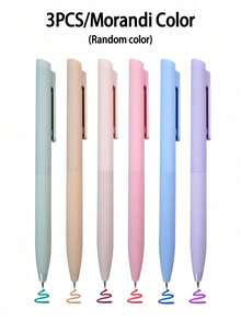 3/6支/套彩色凝胶笔，快干笔，0.5毫米细头黑色圆珠笔，适用于办公室和学校的流畅书写笔，返校用品 - 彩色 - 查看 16