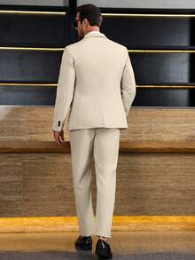 Calvornis Terno casual masculino de 2 peças, conjunto de terno de cor sólida, jaqueta e calça, terno casual simples para uso diário, terno de casamento, baile de formatura, adequado para o Dia dos Namorados, aniversário e outras ocasiões, é um ótimo presente para seu namorado ou marido, estilo antigo - Damasco - Ver 2