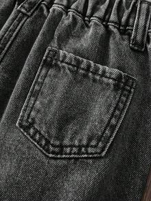 SHEIN 男童简约日常牛仔裤 - 黑色 - 查看 5