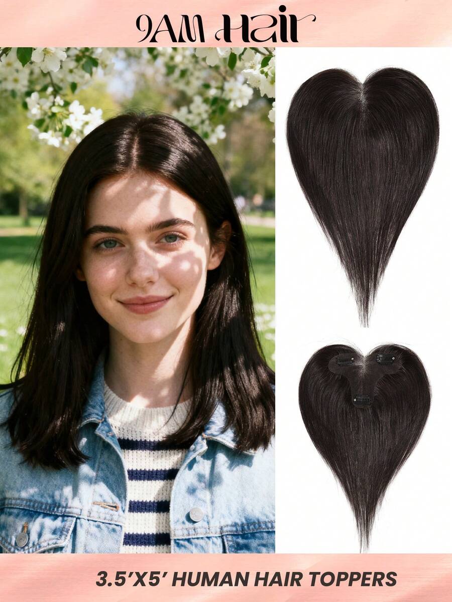 3.5*5英寸蕾丝尺寸假发片，真人发刘海，自然色，适合女性，隐形自由分缝，轻薄透气，有效缓解头发稀疏。 - SNatural - 查看 1