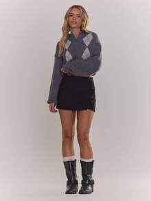 MUSERA Mini Skirt Cute Casual Basic Date Night Cool Gril Spring Outfits - Black - View 5