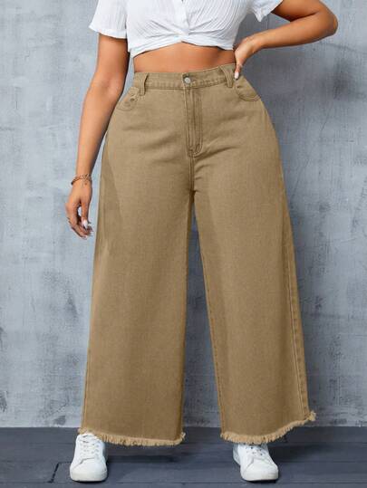 SHEIN SXY 大码纯色休闲宽松裤