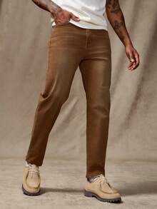 RivetRise Men's Casual Loose Fit Straight Leg Jeans With Pockets - Redwood - View 6