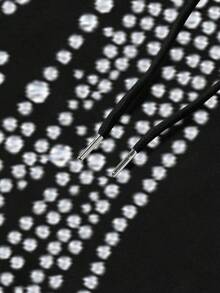 PAVTROS Manfinity Streetrush Men's Minimalist Printed Rhinestone Decor Fashion Long Sleeve Sweatshirt, 2000s Style, Fall