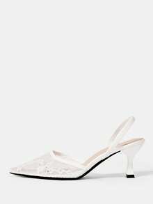 CUCCOO HITCHD 女士时尚黑色花朵优雅派对高跟凉鞋 - 白色 - 查看 8