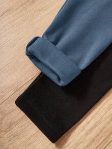 SHEIN Genkimix Kids 2pcs Young BoySoft Fleece Long Sleeve Top And Pants Underwear Set - Multicolor - View 4