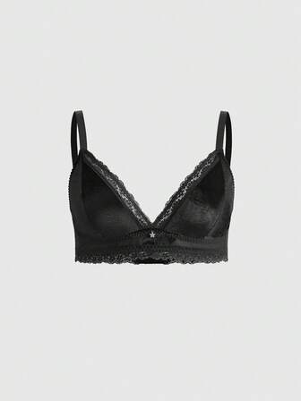 Goth Sujetador de triángulo con colgante de luna de terciopelo y sujetador inalámbrico de talla grande gótica