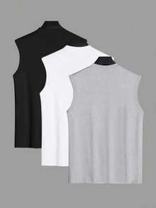 Manfinity Homme Áo ba lỗ không tay Jersey nhiều màu sắc dành cho nam có in chữ, làm quà tặng cho bạn trai khi đi nghỉ, quần áo trở lại trường - Nhiều màu - Xem 3