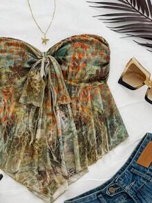 Soleia 女士波西米亚印花针织吊带背心，适合秋冬度假 - 彩色 - 查看 8