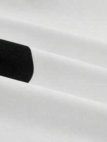 SHEIN Unity 女式优雅通勤波尔卡圆点印花侧开衩宽松衬衫，秋季 - 黑與白 - 查看 3