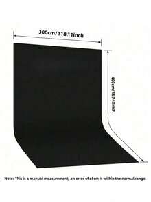 10x10ft High Density Polyester Photo Backdrop, Solid Black Photography Cloth, Wrinkle Resistant, Washable, Seamless Backdrop Suitable For Portrait Shooting, Video Studio, Party - Background Only - Black - View 9