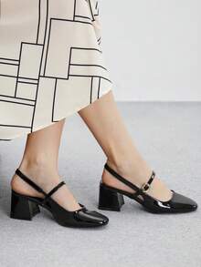 CUCCOO BIZCHIC 女士尖头扣式时尚高跟鞋，适合日常穿着 - 黑色 - 查看 5