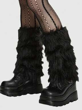 Goth 1 Pair Women Vanilla Girl Theme Pink Shimmer Bow Ballerina Pink Ruffles Heart Leg Warmers, All Season