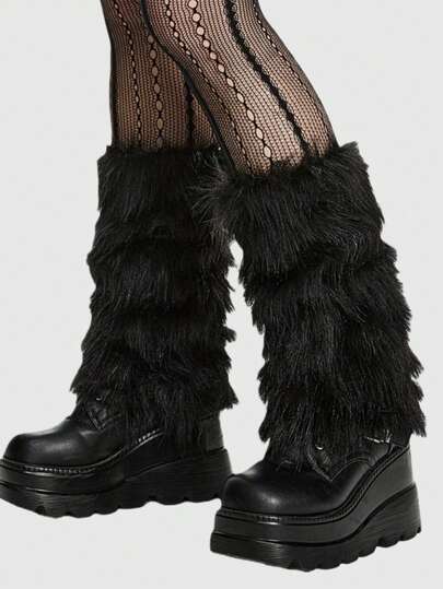 Goth 1 Pair Women Vanilla Girl Theme Pink Shimmer Bow Ballerina Pink Ruffles Heart Leg Warmers, All Season