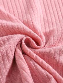 SHEIN 3 piezas Tops de manga larga con cuello alto de punto de unicolor básico para niñas preadolescentes - Multicolor - Ver 6