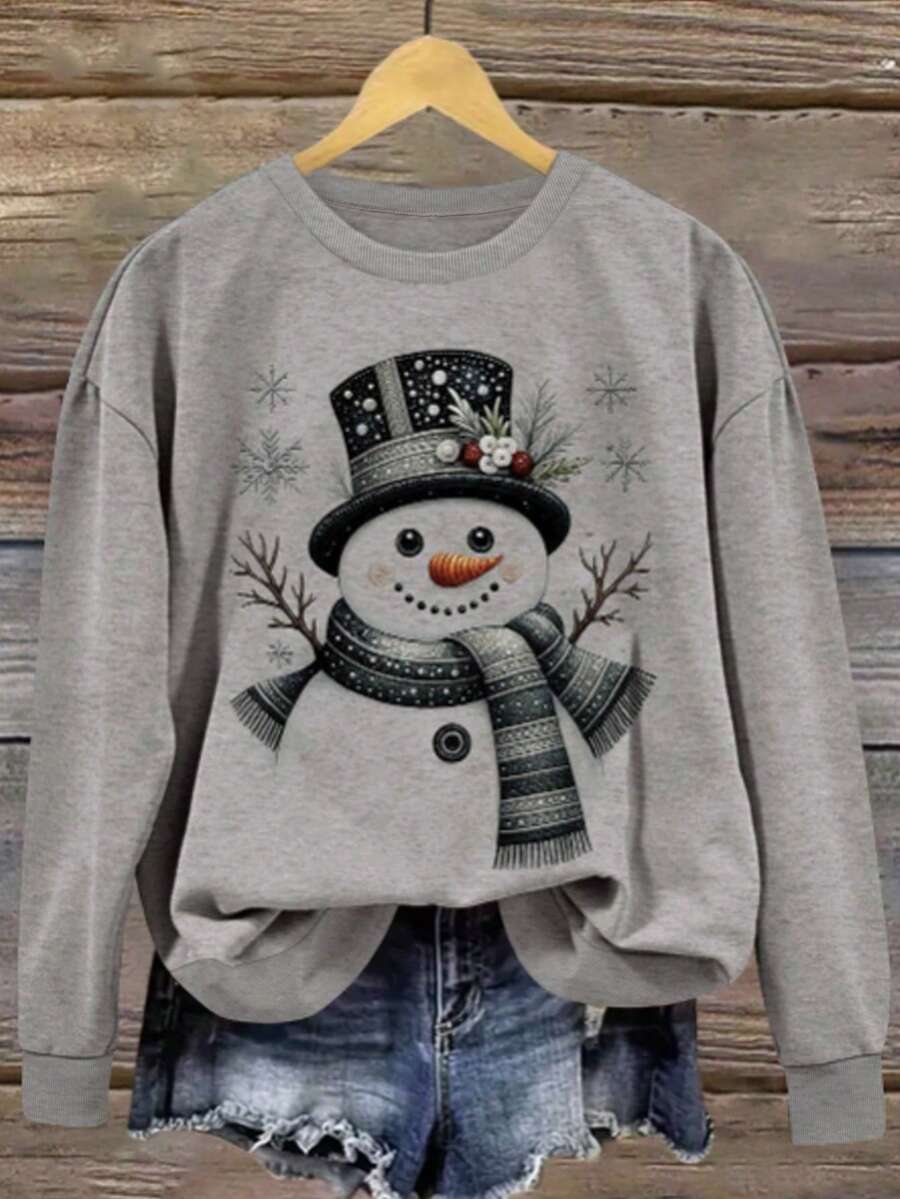 INAWLY Sweat-shirt à col ras-du-cou avec épaules tombantes et imprimé graphique, best-seller pour femmes - Multicolore - Voir 1