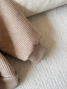 SHEIN Vintaside Kids Baby Boys' Casual Flap Pocket Thermal Lined Jacket, Suitable For Autumn/Winter - Camel - View 5