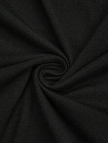 Lyrianda Women's V-Neck Criss-Cross Lace Trim T-Shirt Top, Early Autumn - Black - View 5