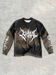 Street Life Men's Minimalist Gothic Printed Crew Neck Long Sleeve T-Shirt