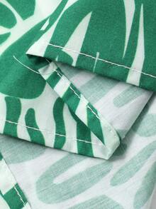 Vivie Lora Women's Green Mid-Length Waist Cinched Crew Neck Dress Vacation Maxi Dress - Green - View 8