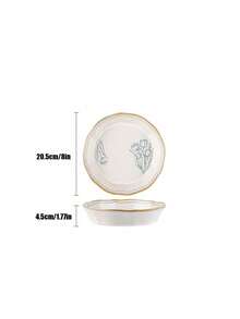 Cirelle 1pc Tulip Salad Plate, Creative Western-Style Dessert, Appetizer Soup Bowl, Deep Plate Breakfast, Restaurant Kitchen, Home Use, Suitable For Families, Restaurants And Hotels - Black - View 8