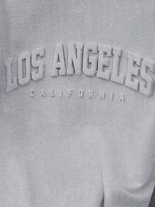 Manfinity Joysei 浅灰色标准尺码男士宽松落肩加厚圆领套头卫衣，长袖上衣