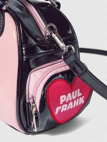 Paul Frank X ROMWE Bolso de mano con asa superior de estilo gráfico y de dibujos animados para mujer - Rosa Pálido - Ver 6