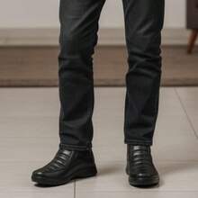 Botin de caballero en piel de borrego - Negro - Ver 4
