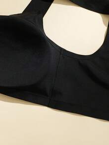 2pcs Black Seamless Underwear Set (Bra And Panty) - Black - View 8