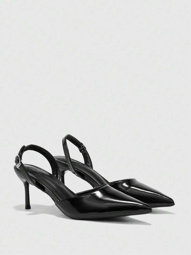 CUCCOO BIZCHIC Women's Pointed Toe Buckle Design Everyday Versatile Fashion High Heels For Christmas