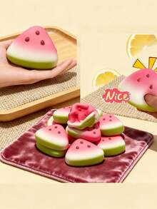 1/3/6pcs Watermelon Stress Ball, Realistic Watermelon With Good Tactile, Softness And Slow Recovery Of Fruits, Stress Relief Toy - Multicolor - View 3