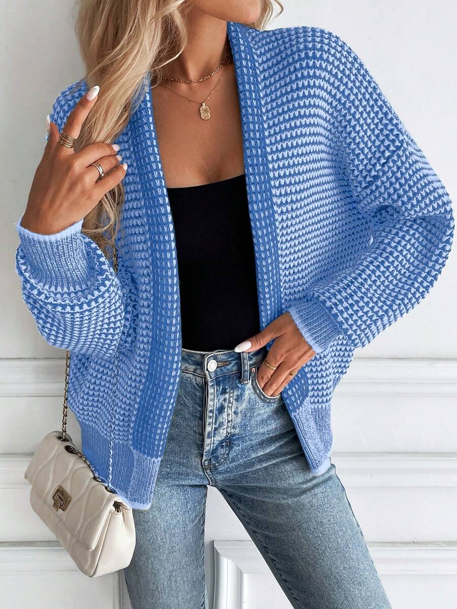 Chiquease New Stylish Ombre Knitted Cardigan - Blue - View 1
