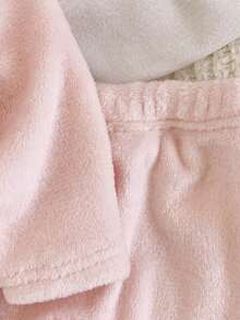Newborn Cute Bunny Plush Loungewear Set - Pink Cute Bunny Plush Loungewear 2-Piece Combo Cute Bunny Plush Design Pink Sweet Color Long Sleeve Cute Bunny Plush Loungewear Set 2-Piece Combo Social Media Style Cute Bunny Plush 2026 New Year Holiday Essential Autumn Winter Newborn Cute Bunny Plush Loungewear Set - Pink - View 6