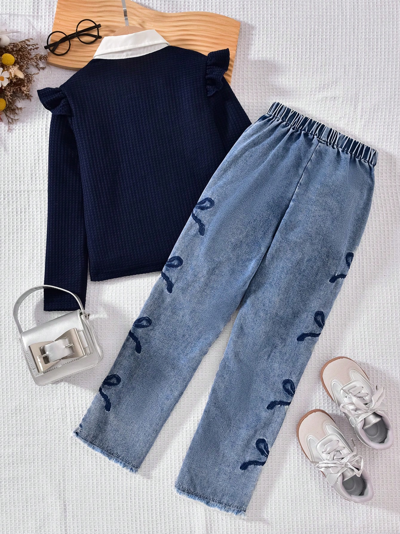 Sparklyn مجموعة من قطعتين للفتيات المراهقات، بنطال...