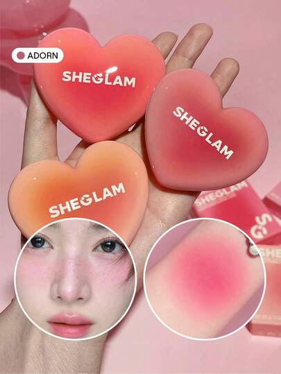 SHEGLAM Playing Cupid Cream Blush-Adorn 7 Shades Multi-Use Rose Heart Blush Cream For Lips And Cheeks Highly Pigmented Non-Fading Natural Satin Finish Lip Cream Non-Greasy Blendable Face Makeup Rare Brand Beauty Makeup Face Paint Cosmetic For Women Girls Perfect For Fall Winter Ideal For Y2K Fancy Fashion Suitable For Birthday Christmas Present Party Ready Best Color