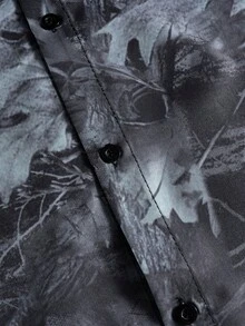 PAVTROS 男士树枝印花单排扣休闲宽松长袖衬衫 - 彩色 - 查看 11