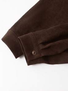 INAWLY 2pcs Women Casual Loose Fitting Shirt Set - Coffee Brown - View 4
