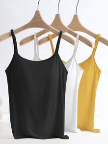 SHEIN LUNE 1 套 3 件防滑加垫吊带背心' - 彩色 - 查看 6