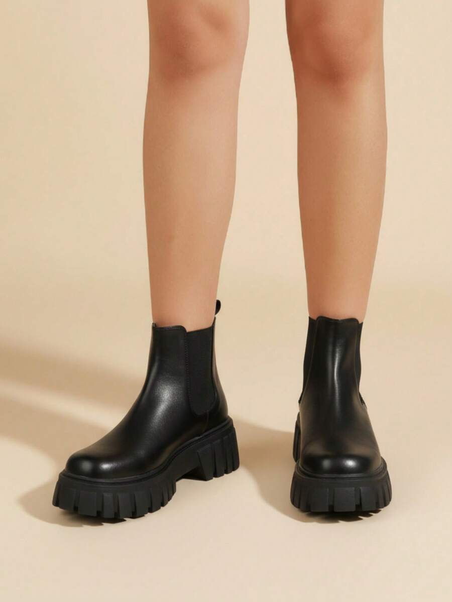 Women Mid-Calf Boots - Black - View 1