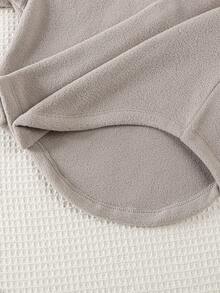 Genkimix Kids Kleine Mädchen Thermisch gefütterter Sweatshirt & Leggings Set, minimalistischer Streetwear Stil Stehkragen Halb-Reißverschluss Sweatshirt und einfarbige Strick Leggings Set, khaki Sweatshirt und schwarze Leggings Set für Schule, Urlaub, Reisen, Outdoor Sport, Schulanfang