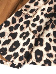 SHEIN Clasi Áo khoác da lộn dài tay họa tiết da báo thanh lịch dành cho nữ, màu nâu, mùa thu/đông - màu nâu - Xem 12