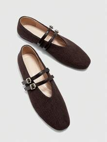 CUCCOO BIZCHIC Giày bệt tối giản, đa năng, thoải mái khi đi làm dành cho nữ - màu nâu - Xem 10