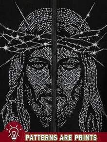 PAVTROS Manfinity Streetrush Men's Minimalist Printed Rhinestone Decor Fashion Long Sleeve Sweatshirt, 2000s Style, Fall