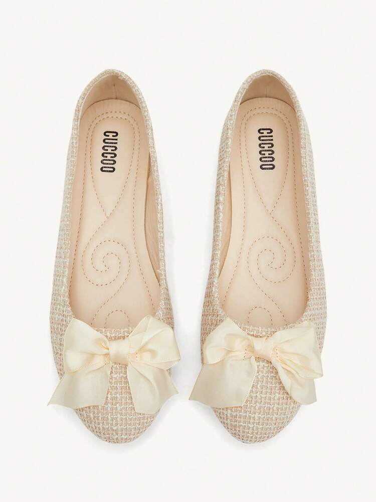 CUCCOO CHICEST Mocasines planos con lazo y estampado de cuadros para mujer