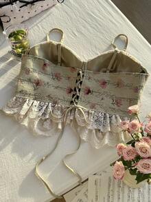 SHEIN EZwear 大码女式性感法式蕾丝花卉拼布文胸 - 彩色 - 查看 2